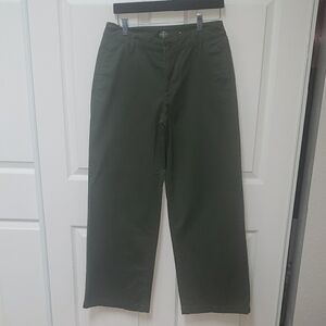 Womens Green Wide leg Pant